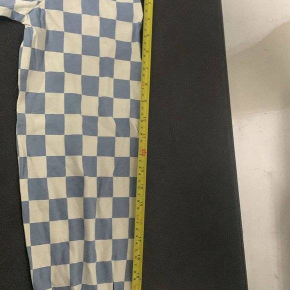 VANS Printed Knotty Long Sleeve Tee Ashley T-Shirt Check Blue White VN0A7YYJBD2 - Picture 5 of 11